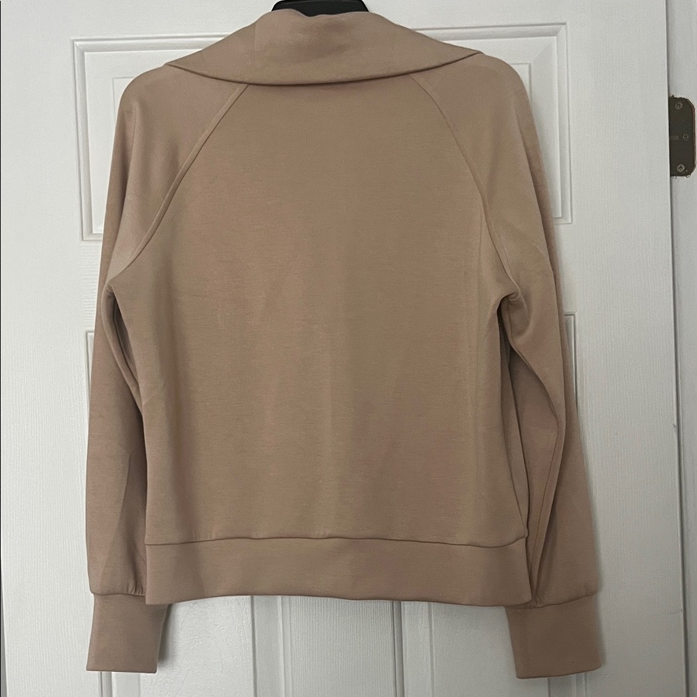 Women’s Tan quarter zip Sweater - Picture 2 of 4